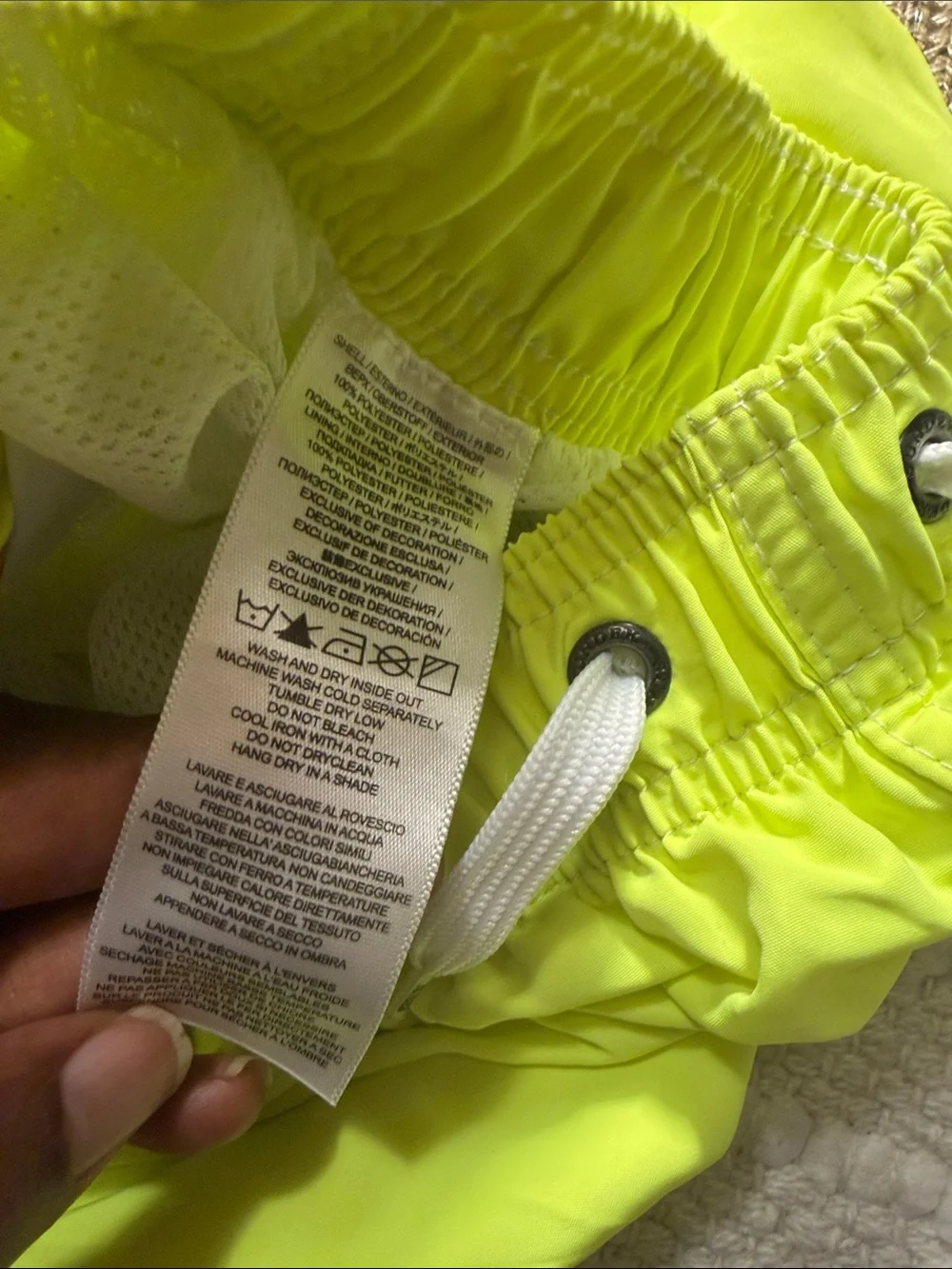 Sundek Boys Neon Yellow Swim Trunks Board Shorts Size 6 Mesh Lined Beach Pool